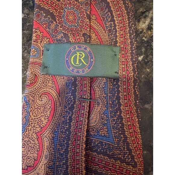 Club Room Men's Vintage Paisley Silk Tie Multicolor Classic Length - Picture 3 of 4